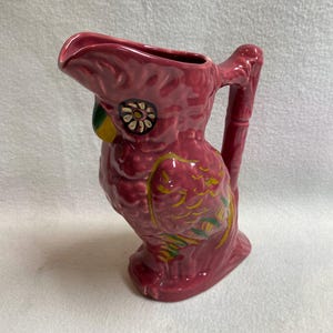 Vintage Decorative Pottery Parrot Pitcher (#DCG1201)