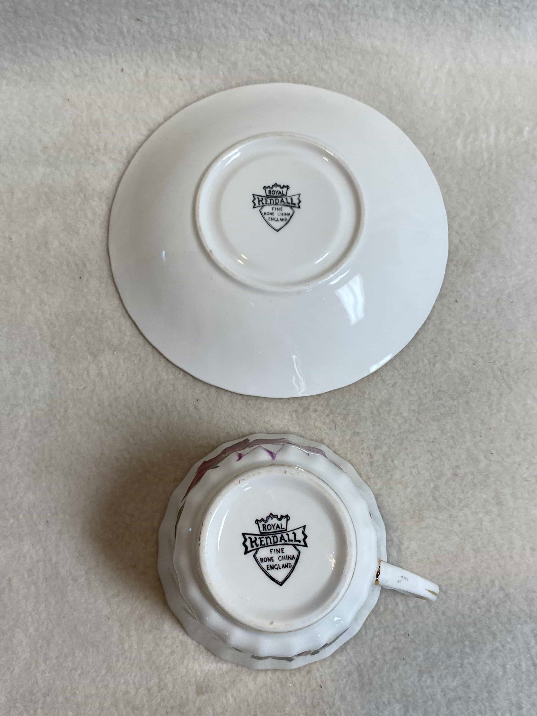 Vintage Royal Kendall Purple Lily Flowers Teacup and Saucer