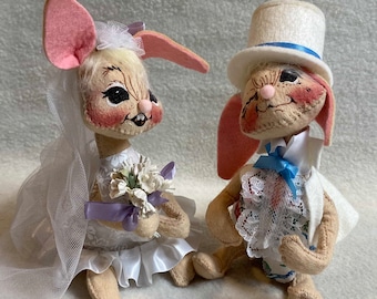 Annalee Dolls - Bride/Groom Bunnies - 1993 (#AL261)