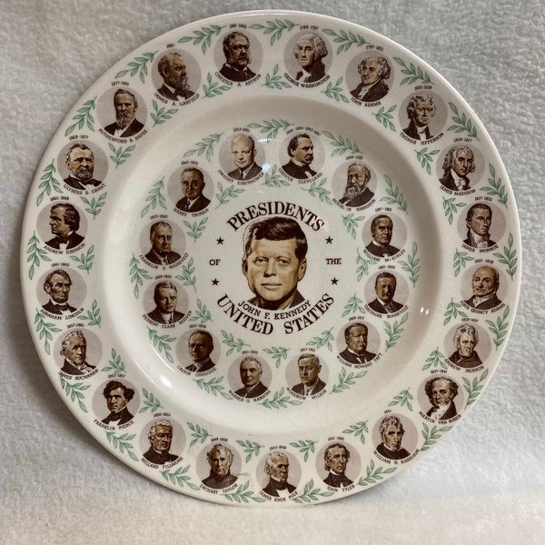 Vintage Presidents of the United States Collector Plate - George Washington to John F. Kennedy (#PR140)