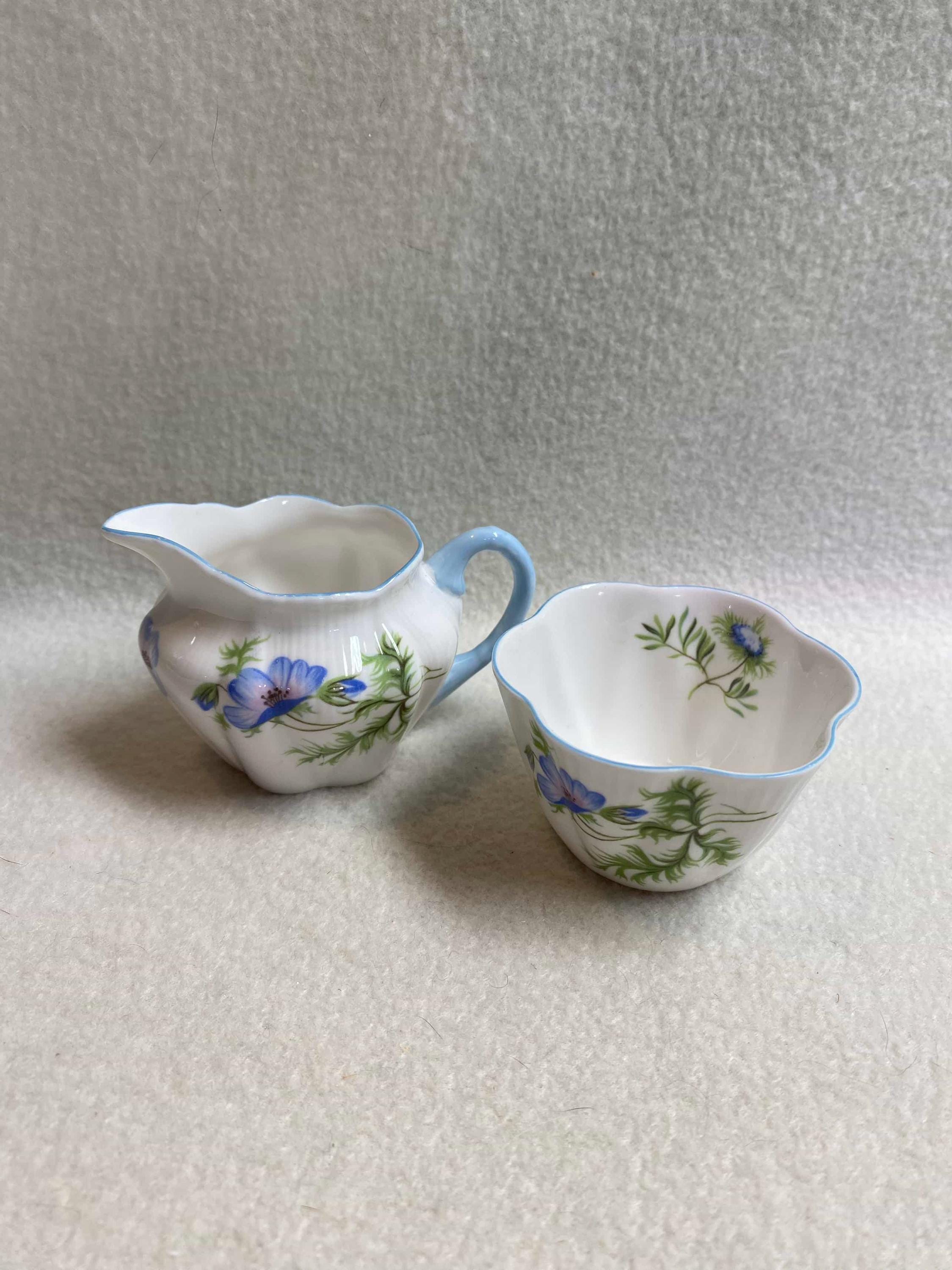 Vintage Shelley Blue Poppy in LUDLOW Teacup and Saucer - Etsy