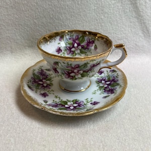 Vintage Japan Purple Violet Teacup and Saucer (#DCG1118) - Etsy
