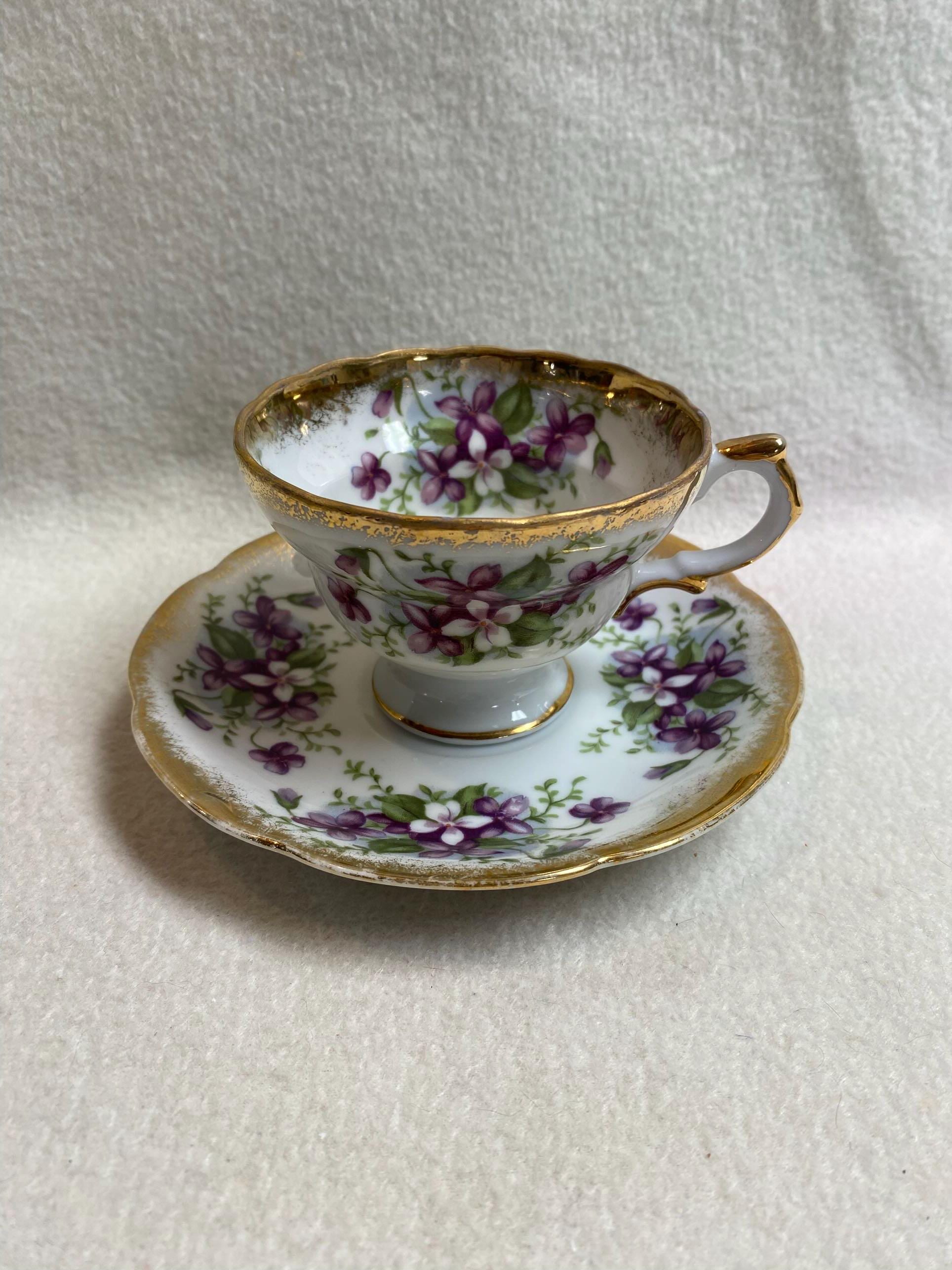 Vintage Japan Purple Violet Teacup and Saucer (#DCG1118) - Etsy