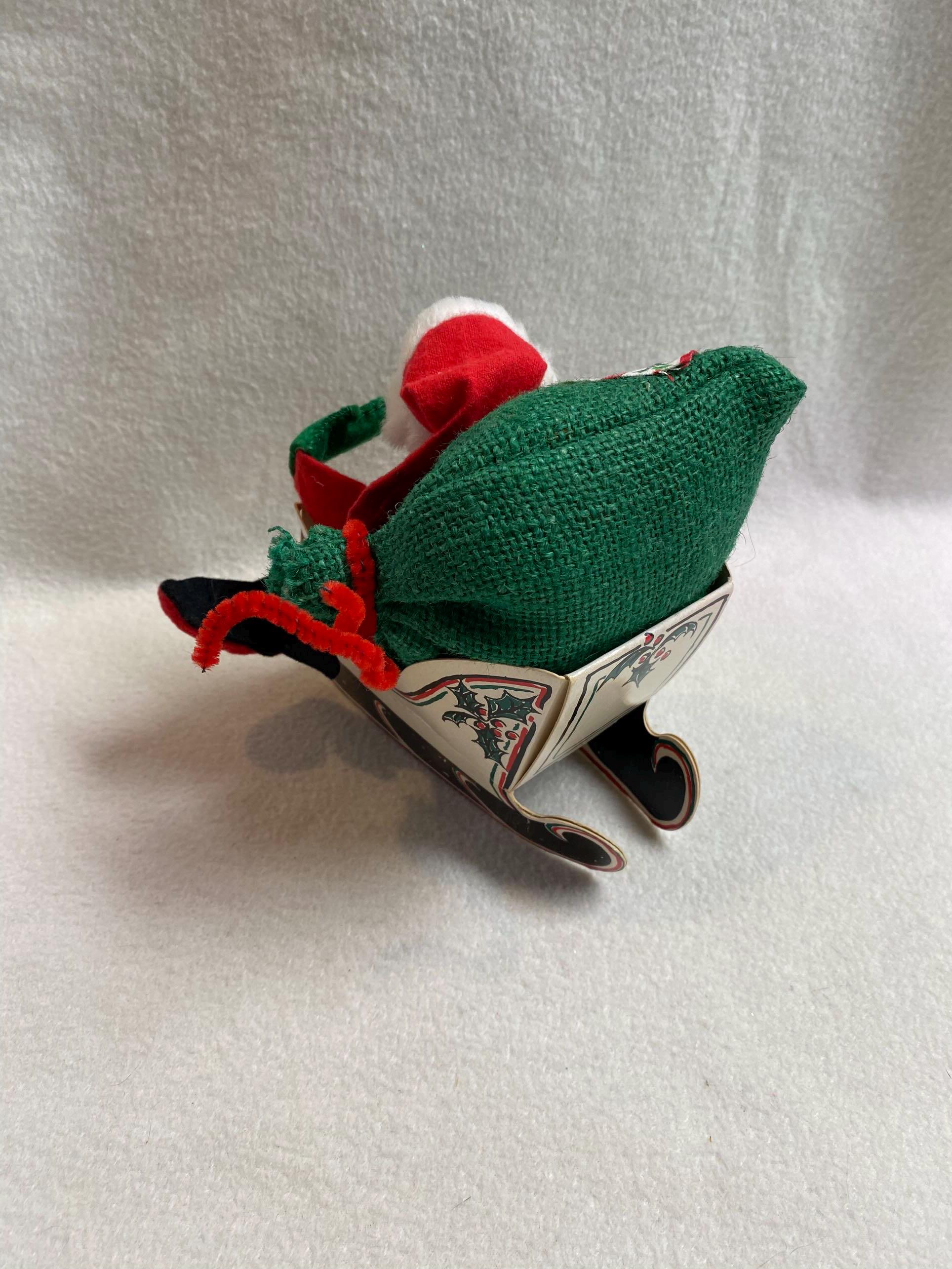 Annalee Dolls - Santa in Cardboard Sleigh - 1963/1979 (#AL330) - Etsy
