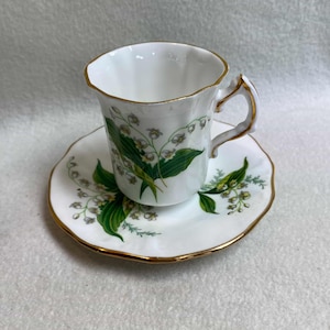 Vintage Small Hammersley Lily of the Valley Teacup and Saucer (#DCG1106)