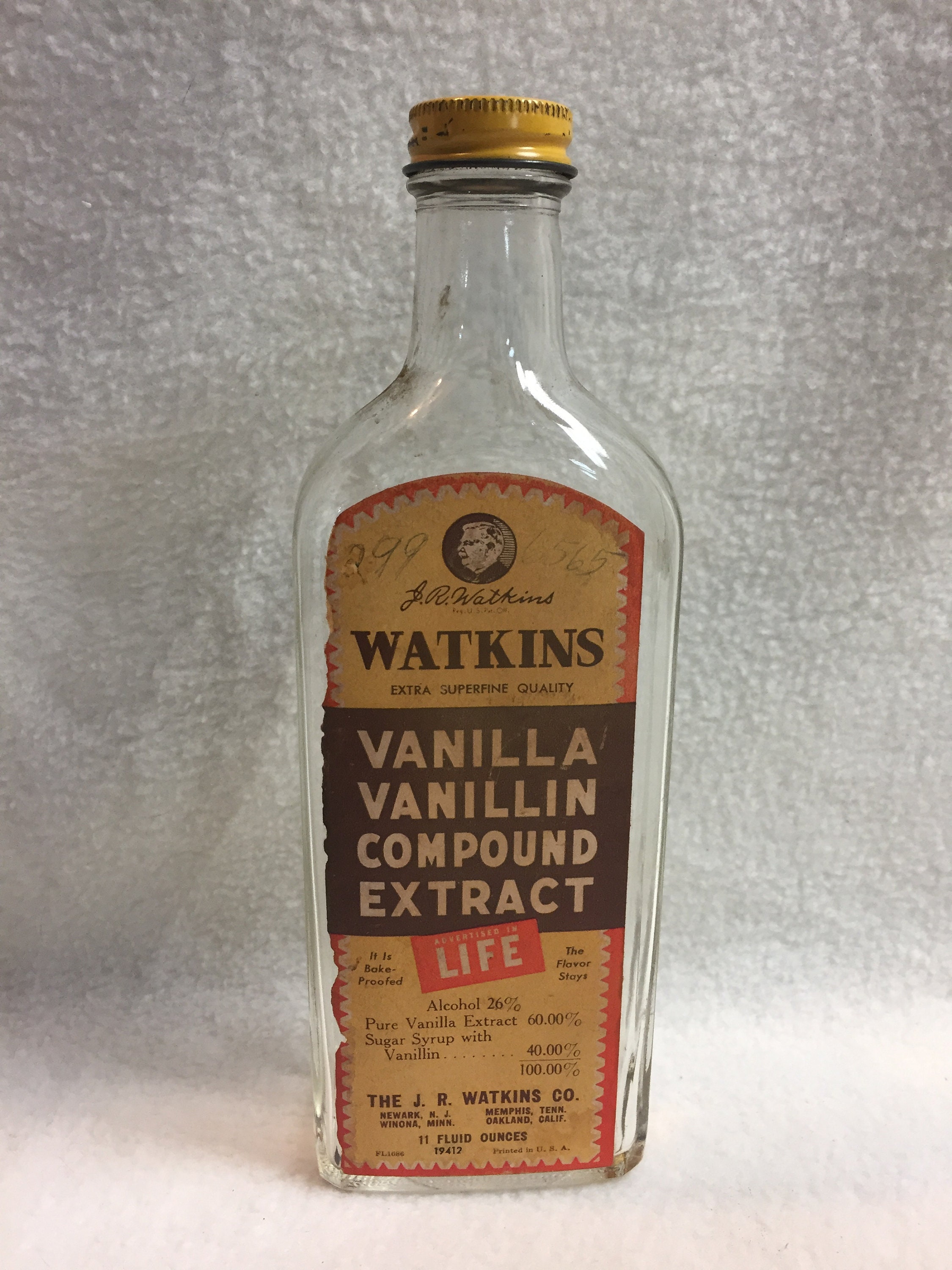 Vintage J.R. Watkins 11 oz Vanilla Compound Extract Bottle for Etsy
