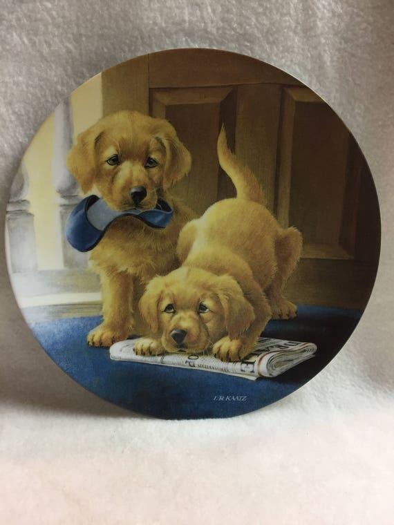 golden retriever collector plates
