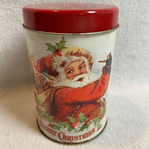 Vintage Santa Claus Small Round Tin (#EE227)