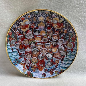 Vintage Franklin Mint Heirloom Recommendation Collector Plate - &#39;Santa Claws&#39; (#PLT739)