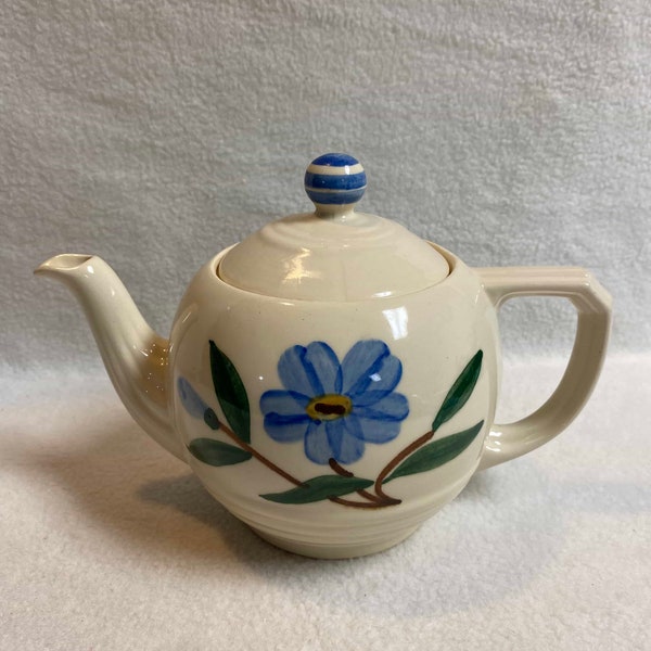 Blue Flower Teapot Etsy