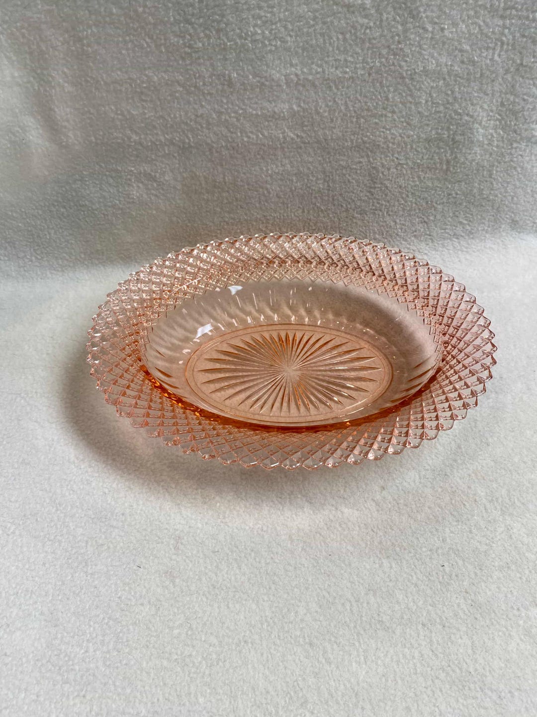 Vintage Pink Depression Anchor Hocking Miss America Glass Oval