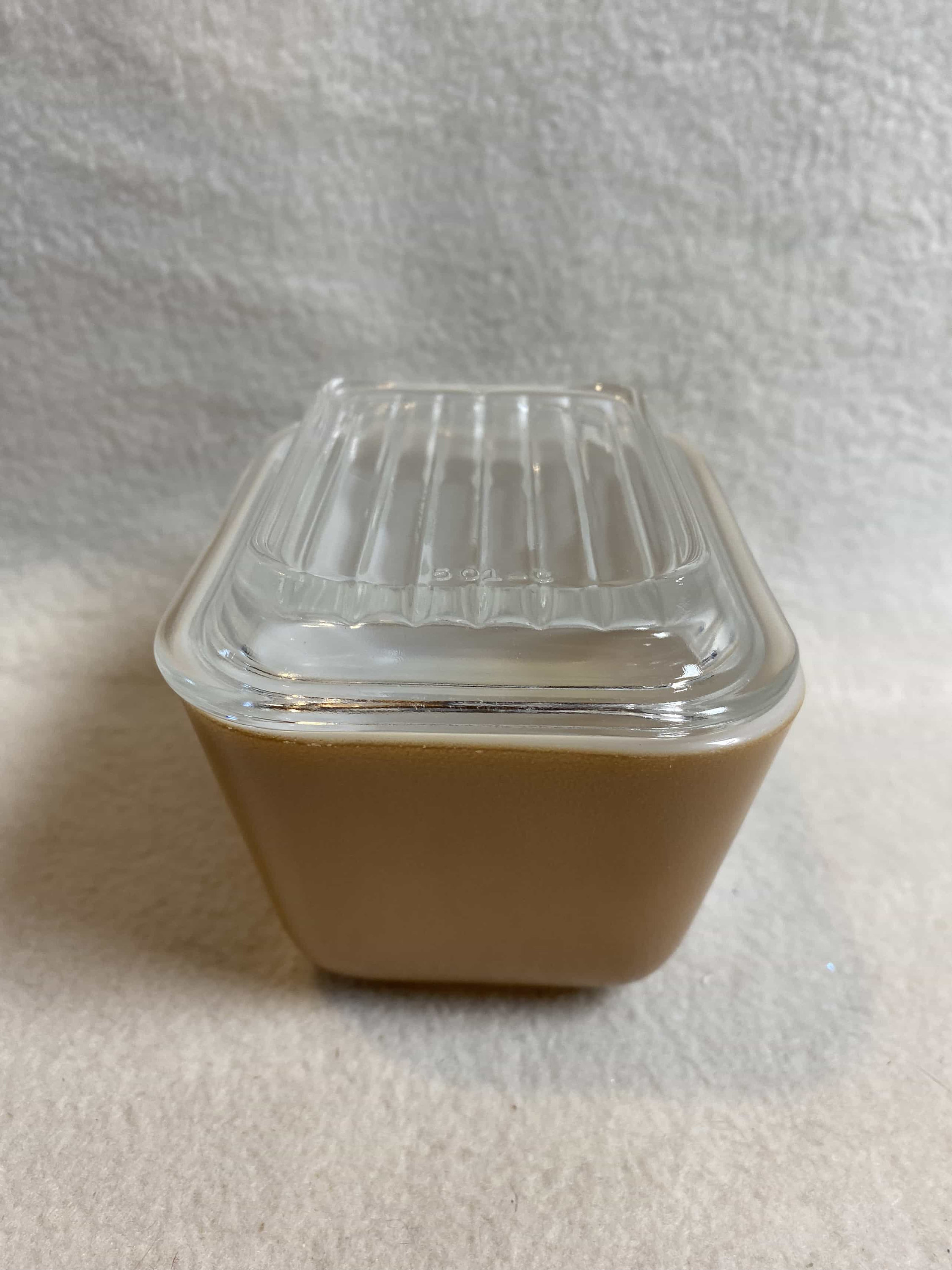 Vintage Pyrex 1 1/2 Cup Small Woodland Light Brown Refrigerator