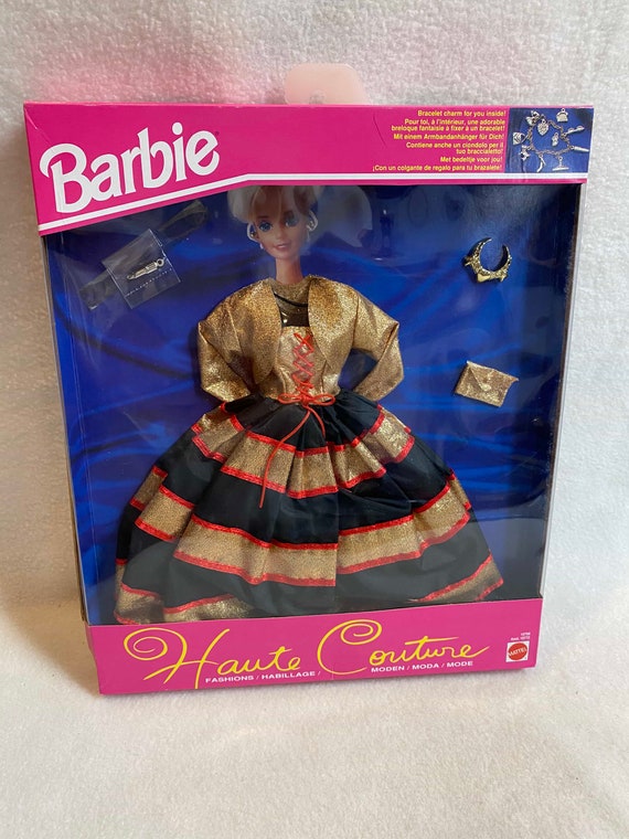 machine Nat Soldaat Vintage Barbie Clothes Haute Couture Fashions Black and - Etsy