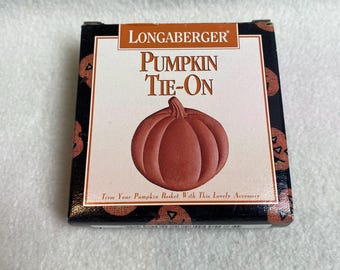 Longaberger Basket Tie-on Accessory - Pottery Pumpkin - In Original Box (#BA101)
