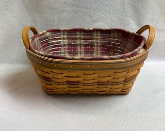 Cesta Longaberger 2001 Autumn Reflections Daily Blessings con asas de cuero (#B532)