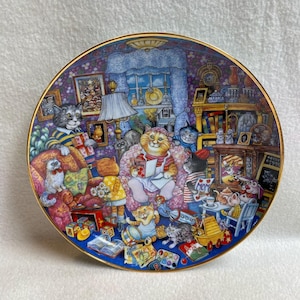 Franklin Mint Collector Plate - Bill Bell - &#39;Purrfect Mom&#39; (#PLT758)