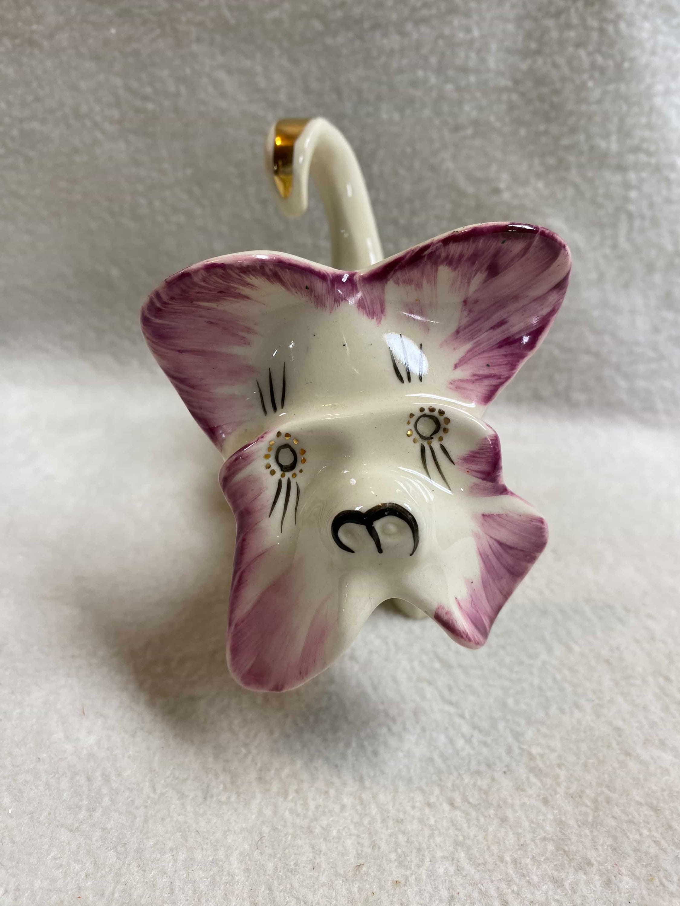 * vintage dog ❀ * ピンクベージュ色のワンちゃん Vintage Stylized Cream Colored Dog With Gold and Purple/pink