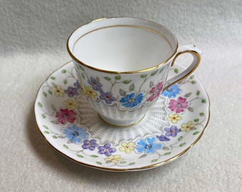 Vintage Tuscan Floral Cup and Saucer (#DCG1093)