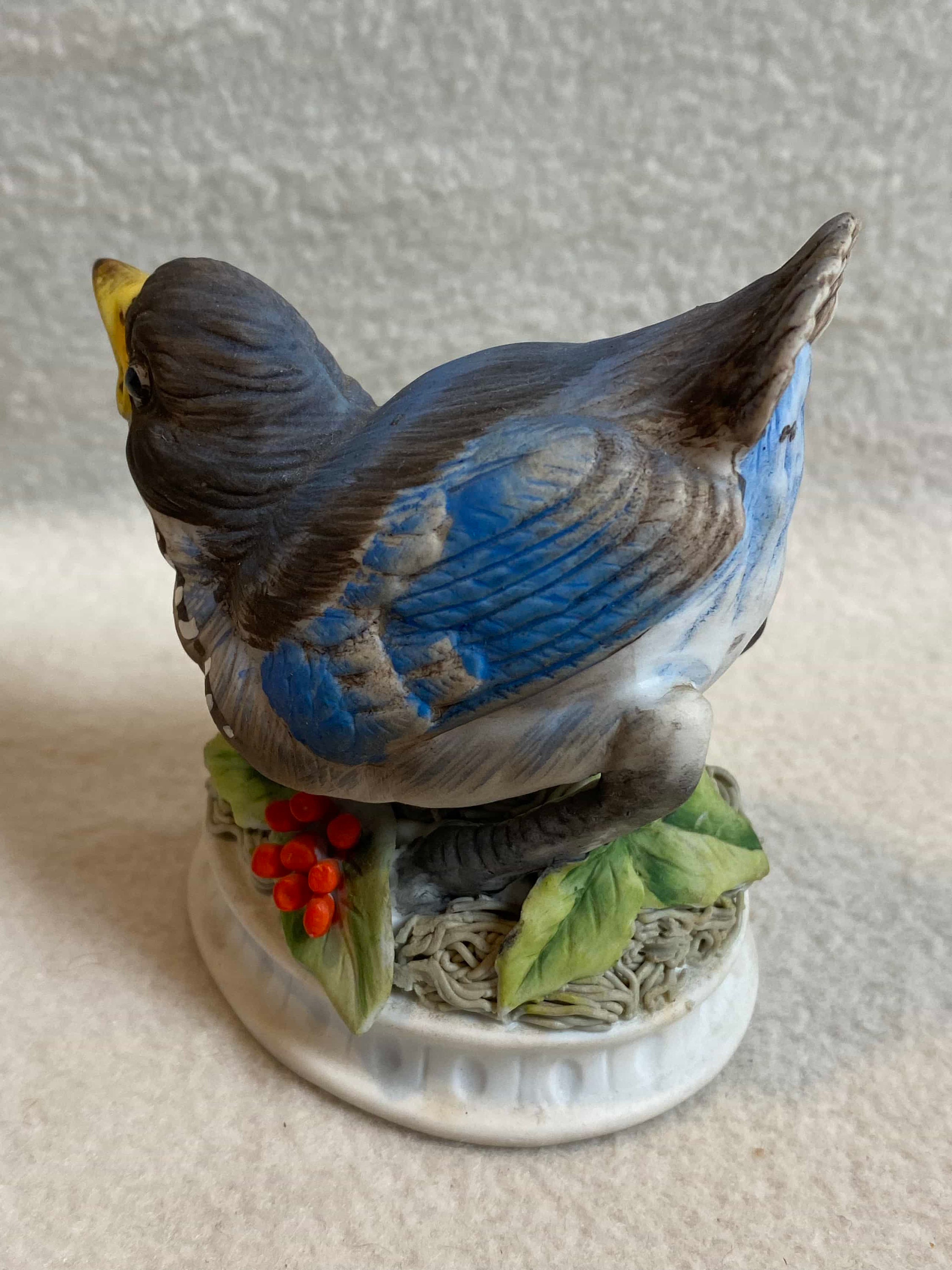 Vintage Lefton Baby Blue Bird on Pedestal Figurine (#BCD696) - Etsy