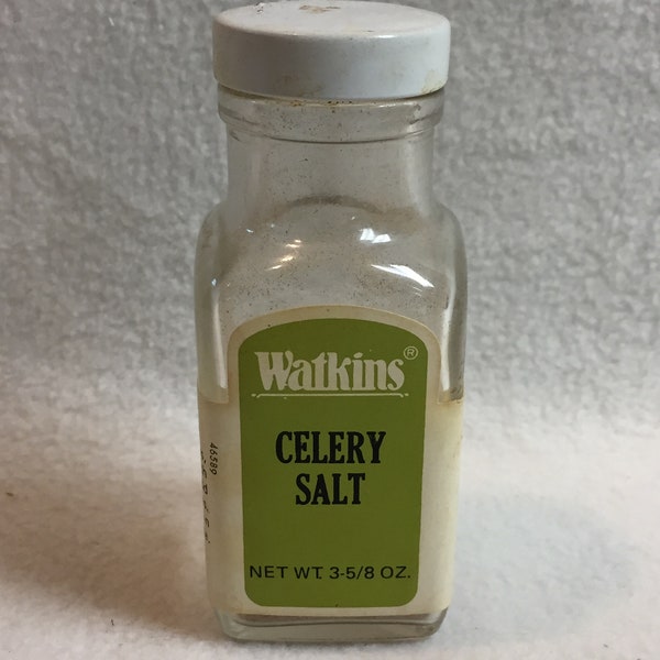 Vintage Watkins 4 oz Clear Celery Salt Spice Bottle for Display (#W290)