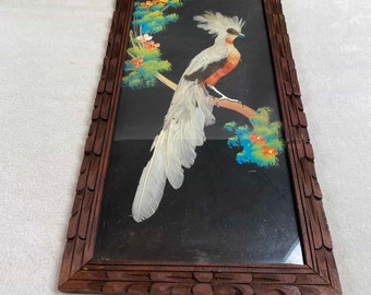 メキシコ製 絵画 メキシコ雑貨 ビンテージ アンティーク 鳥の絵