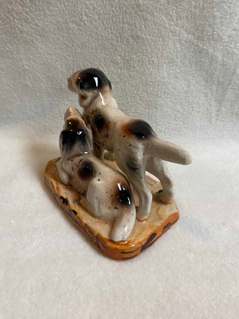 Vintage Japan Hand-painted Pointer Dogs on Mat Figurine (#BCD629) - Etsy