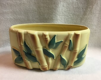 Vintage Royal Copley Yellow Bamboo Garden Planter (#PLA153)