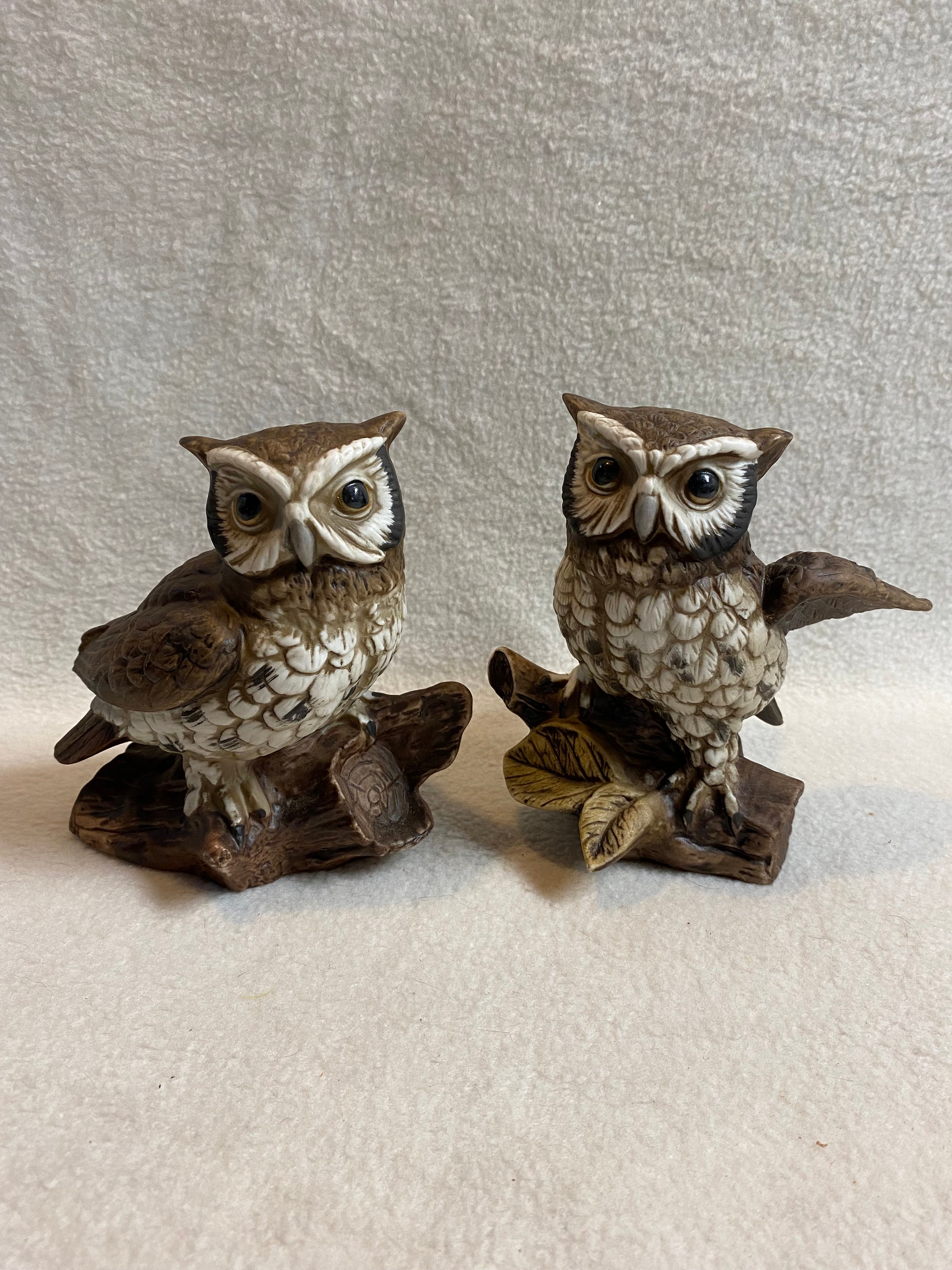 Homco Owl Figurines - Set of 2 (#BCD540)