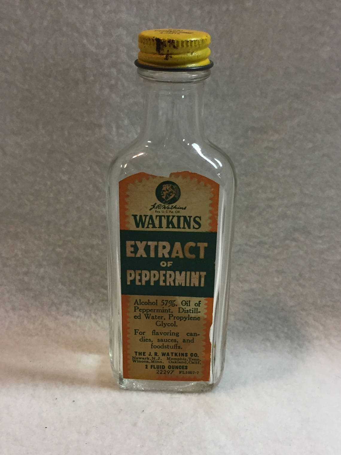 Vintage J.R. Watkins 2 Oz Extract of Peppermint Bottle for Etsy