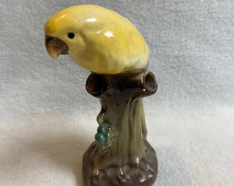 Vintage Czechoslovakia Yellow Bird Bud Vase Figurine (#BCD565)