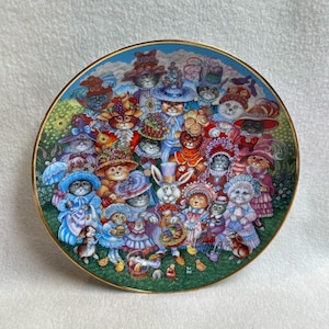 Franklin Mint Collector Plate - Bill Bell - &#39;Easter Purrade&#39; (#PLT760)