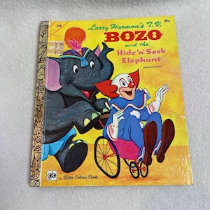 Vintage Little Golden Children&#39;s Book (1972) - &#39;Bozo and the Hide &#39;n&#39; Seek Elephant&#39; (#BK620)
