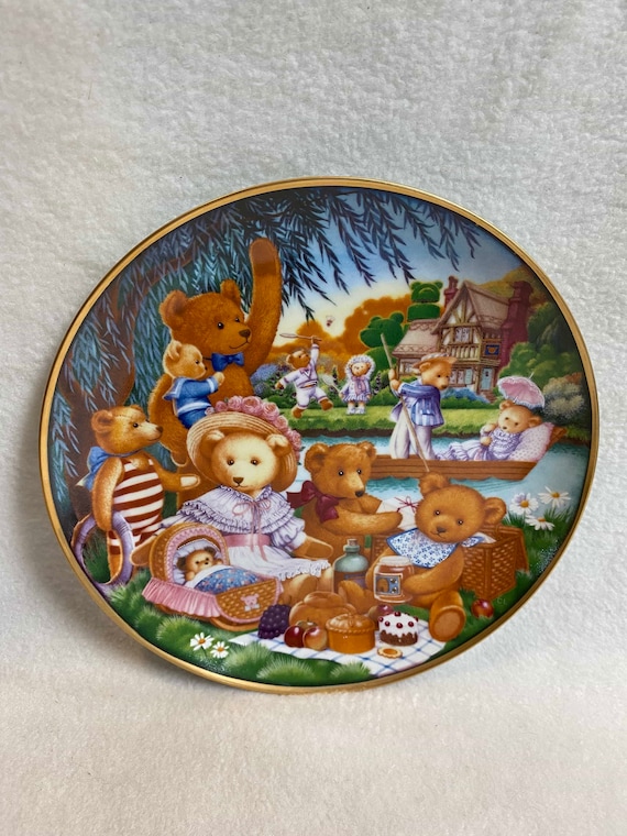 Franklin Mint 'A Teddy Bear Picnic' Collector Plate (#PLT559) - Etsy
