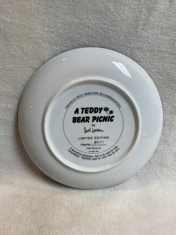 Franklin Mint 'A Teddy Bear Picnic' Collector Plate (#PLT559) - Etsy