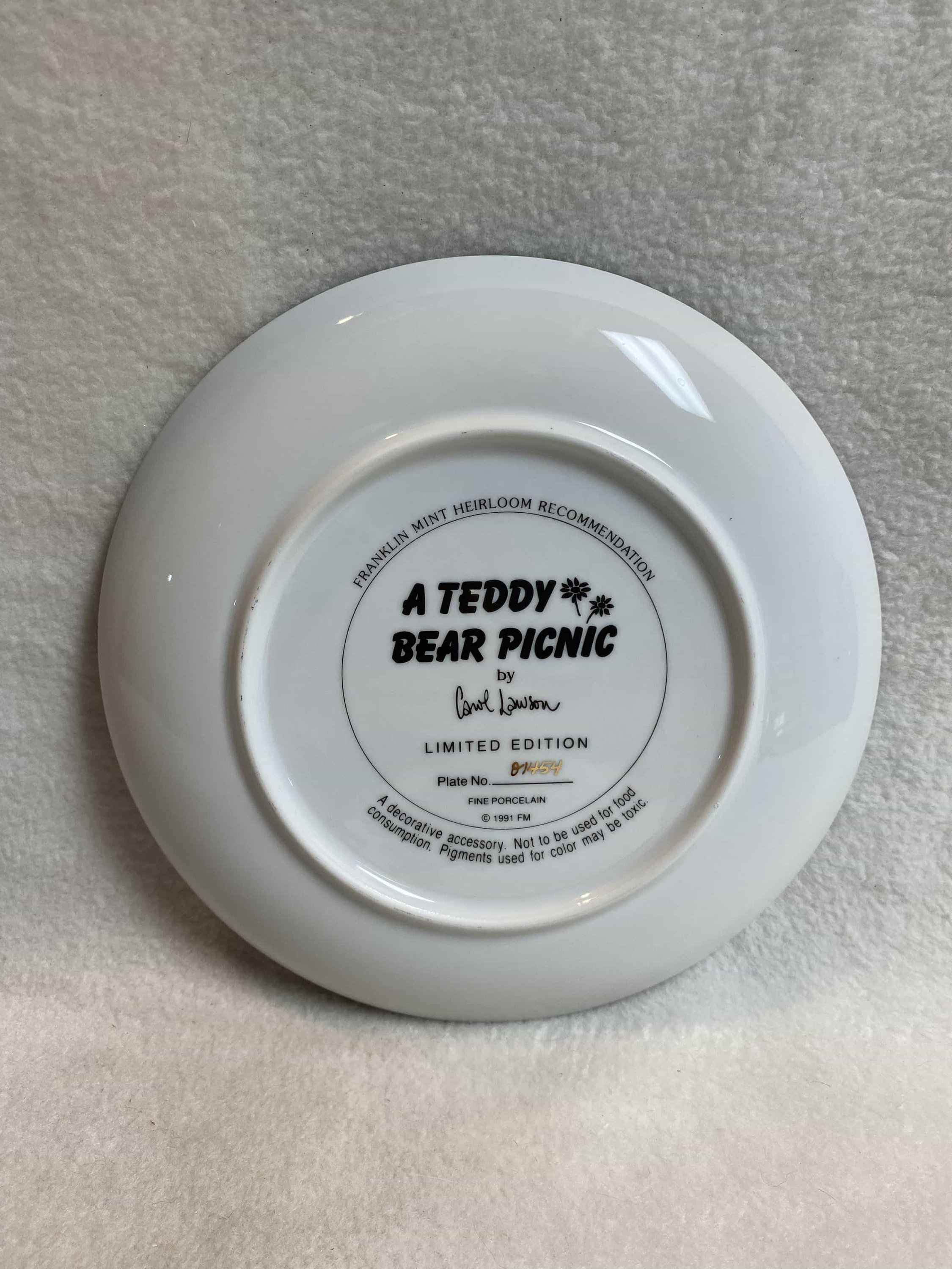Franklin Mint 'A Teddy Bear Picnic' Collector Plate (#PLT559) - Etsy