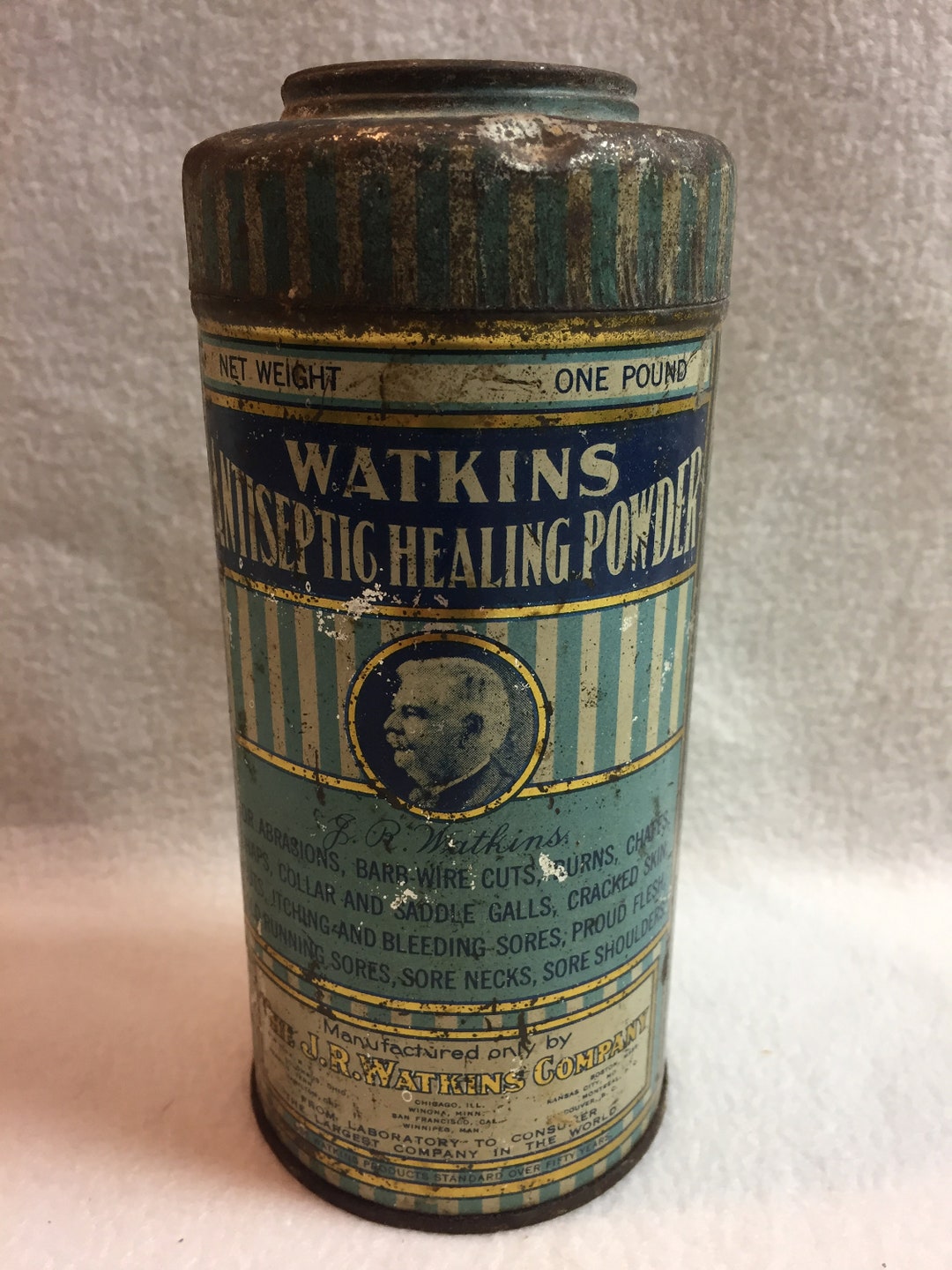 Vintage J.R. Watkins Antiseptic Healing Powder Tin for Display W131 - Etsy