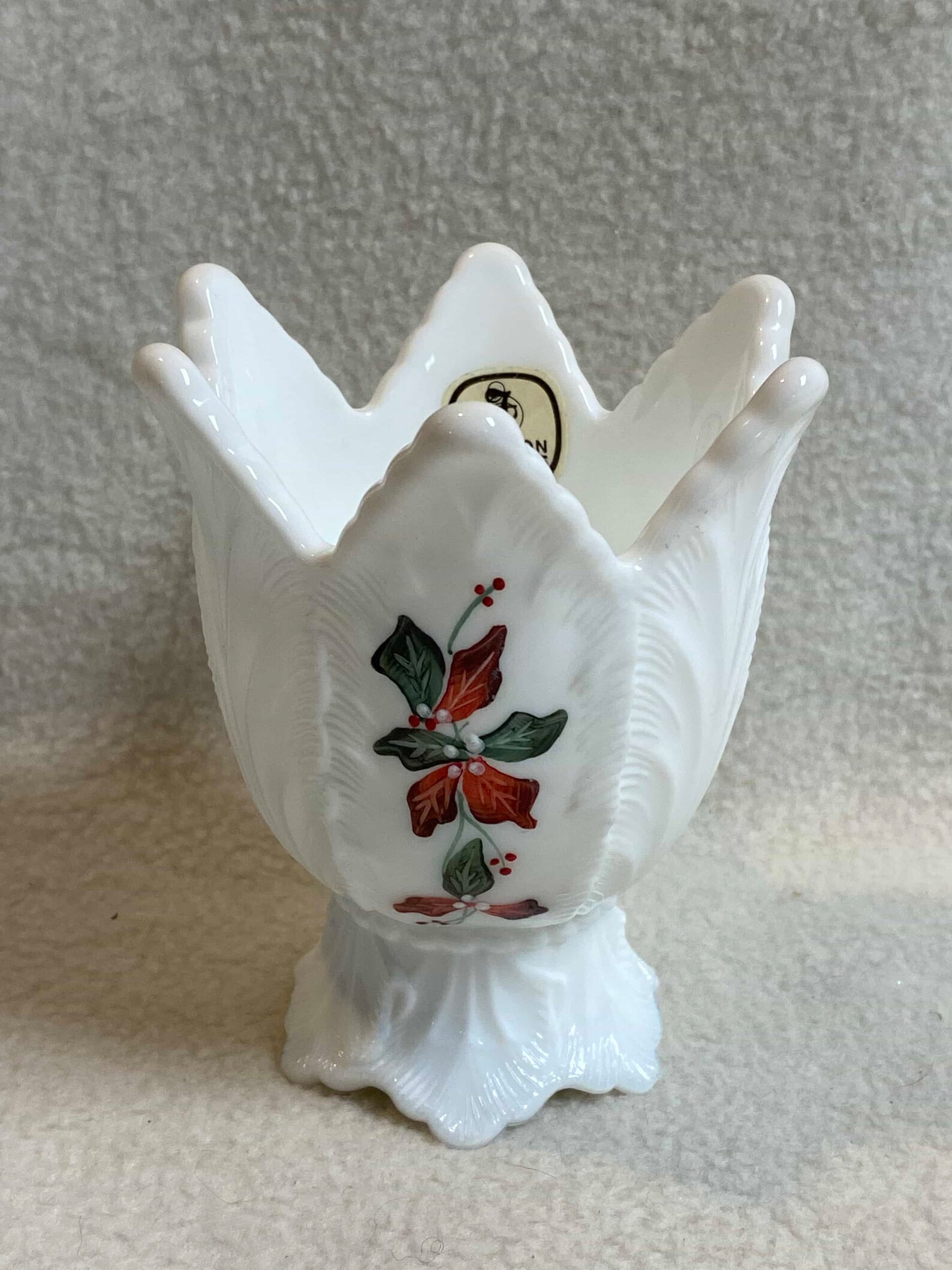 Vintage Fenton Two Way White Milk Glass Candle Holder EE222 Etsy