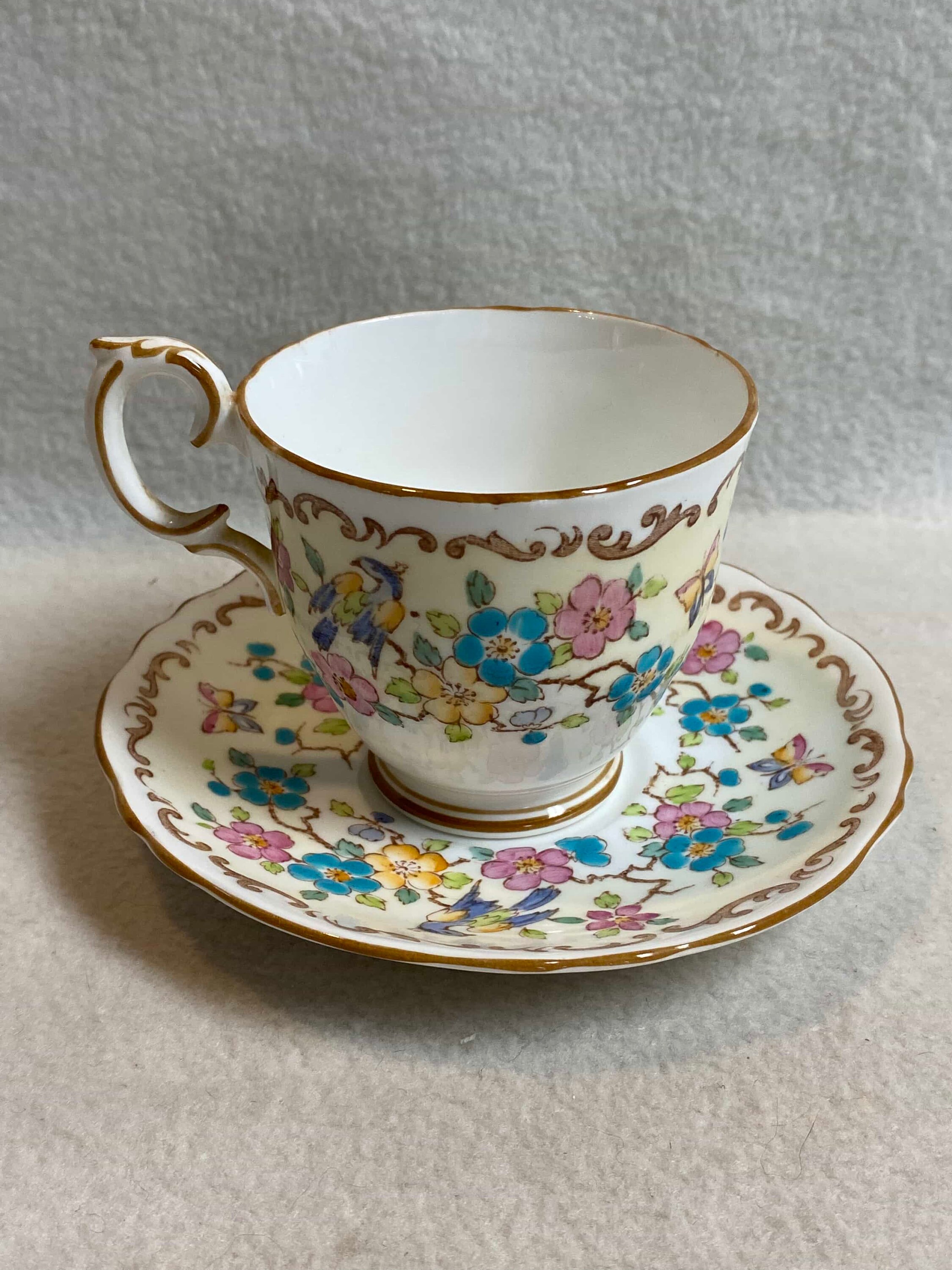 s and Saucer Crown Staffordshire Bird of Paradise White Demitasse Cup s 