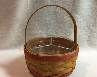 Longaberger 1998 Small Round Basket with Wood Handle (#B090)