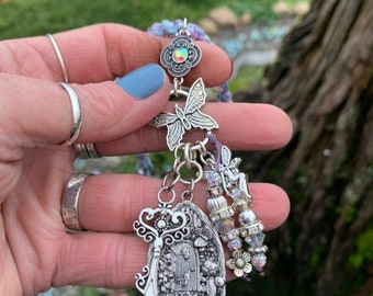 Fairy garden decor- fairy charm- fairy door pendant- garden decor- rearview mirror hanger