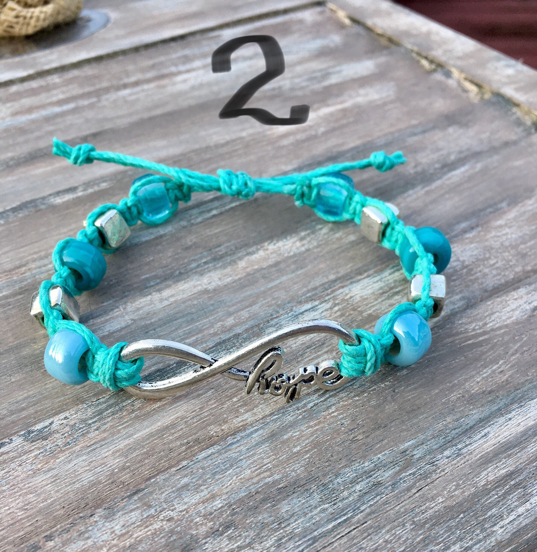 Hope Bracelet Adjustable Hemp Bracelet Beaded Macrame Etsy