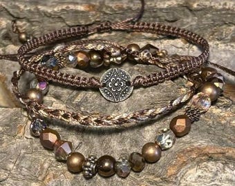 fall bracelet stack- Autumn jewelry- fall jewelry- fall colored bracelets- Autumn inspired bracelets