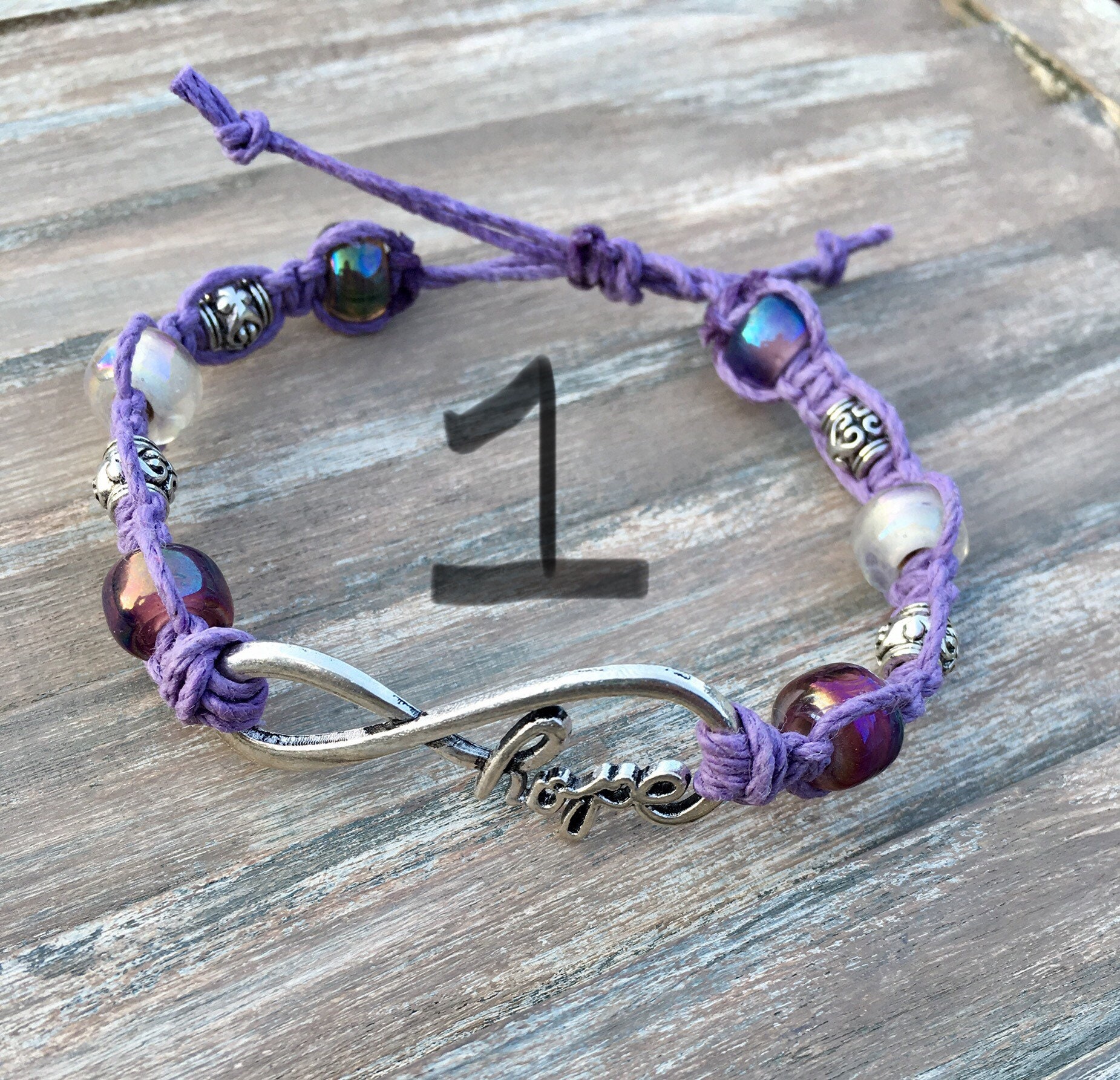 Hope Bracelet Adjustable Hemp Bracelet Beaded Macrame Etsy