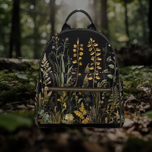 Goblincore Witchie Vegan Leather Backpack Mushroom Cottagecore Cute Women Bag Cute Vegan Leather Satchel Goth Bag Hippies Boho Aesthetic