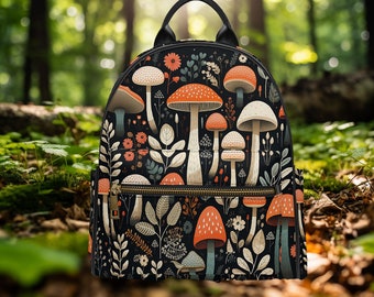 Goblincore Witch Vegan Leather Backpack Mushroom Cottagecore Cute Women Bag Cute Vegan Leather Hand Bag Goth Bag Hippies Boho Gift Aesthetic