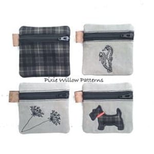 ITH Zippered Purse Set: 4x4 Machine Embroidery Designs