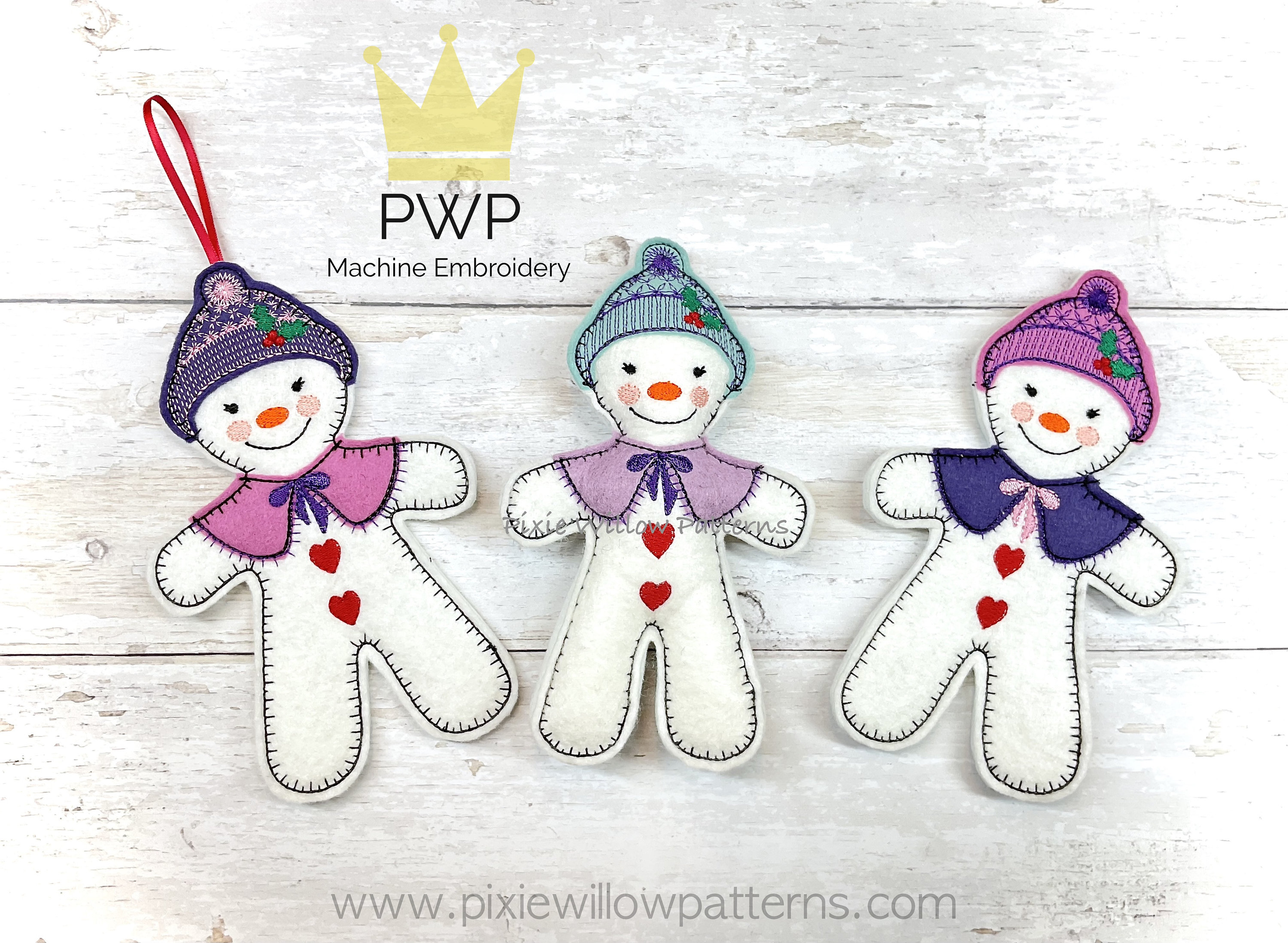 ファイル ITH Little Stuffed Snow Girl Pattern. Christmas in the Hoop