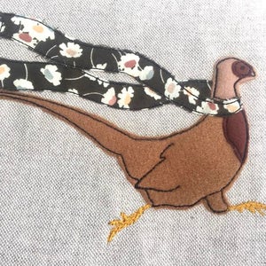 ITH Pheasant Raw Edge Applique Machine Embroidery Design - Part of the Suzy Spellbound Series of original artwork
