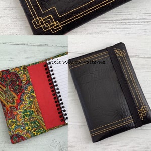 ITH Notebook Cover Art Deco inspired pattern. In the hoop Machine embroidery design of a notebook cover for 7.9x11 and 8x12 hoops.