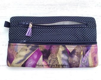 ITH Double Pocket Zipper Bag: Maschinenstickmuster für 5x7, 6x10 & 8x12 Hoops.